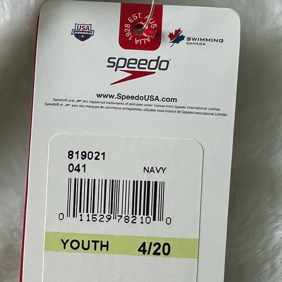 NWT Speedo Learn to Swim Navy One Piece Swimsuit Size 4/20 - Picture 10 of 11